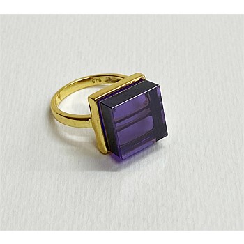 Amethyst Square Gold Ring