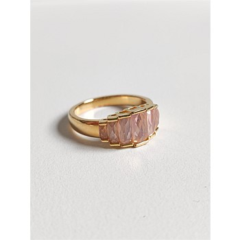 Bugatti Rose Quartz Gold Deco Ring