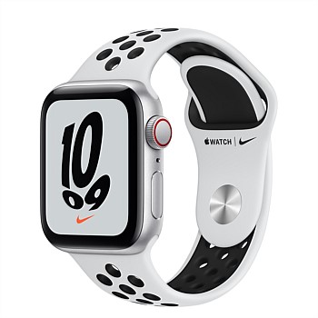 Apple Watch Nike SE GPS + Cellular, 40mm Silver Aluminium Case with Pure Platinum/Black Nike Sport B