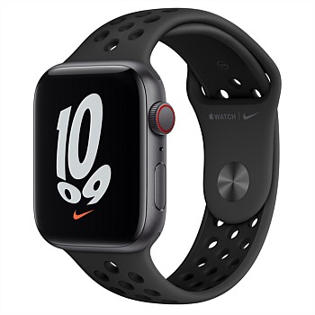 Apple Watch Nike SE GPS + Cellular, 44mm Space Grey Aluminium Case with Anthracite/Black Nike Sport