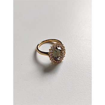 Chrysanthemum Ring - Green Amethyst