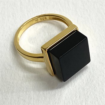 Servalan Gold Ring with Black Onyx