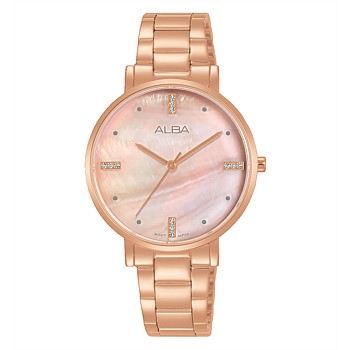 Ladies Rose Gold Mother of Pearl Dress Watch