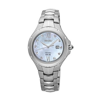 Seiko Coutura Ladies Solar Silver Diamond Watch