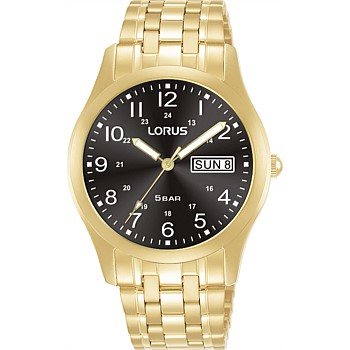 Men's Classic Gold & Black Day & Day Dress Watch
