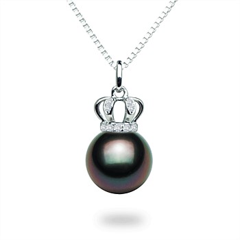 Black Tahitian Pearl Royal Crown Pendant