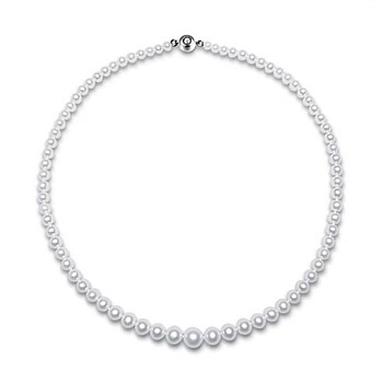 4-9mm Graduated White Freshwater Pearl Necklace