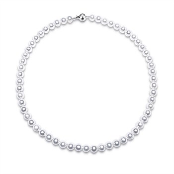 7mm-8mm White Freshwater Pearl Necklace