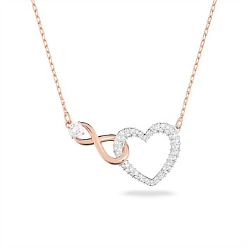 Infinity Heart Necklace, White