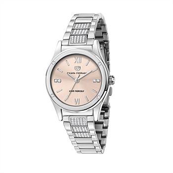 Contamporary Silver Rose Watch