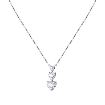 Diamond Heart Silver Pendant