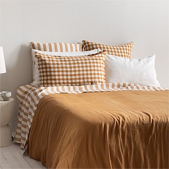 Flax Linen Duvet Cover - Toffee