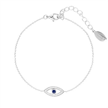 Georgini Rock Star Blue Evil Eye Bracelet Silver