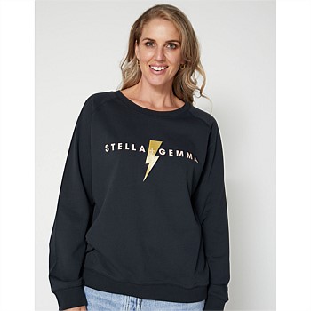 Charcoal With Lightning Logo Sweater