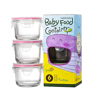 3 Piece Round Baby Food Container Set