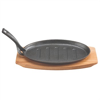 Pyrocast Oval Sizzle Plate with Tray