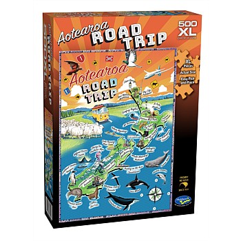 NZ Map 500 XL Piece Jigsaw Puzzle Aotearoa Road Trip