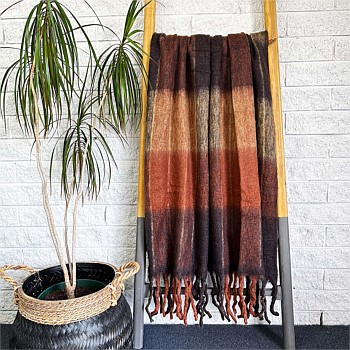 Bliss Wool Mohair Blend Throw - Bumble Fringe