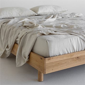 Flax Linen Fitted Sheet - Dove