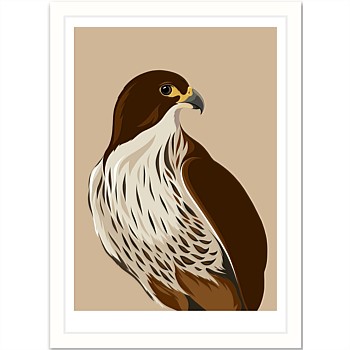 Framed Art Print - Falcon - Caramel