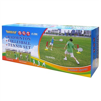 3 in 1 Badminton, Volleyball & Tennis Set