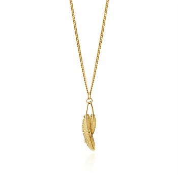 Duo Miromiro Feather Pendant Gold Plate
