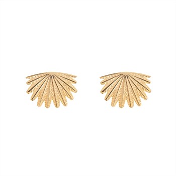 Mini Fan Tail Studs Gold Plate