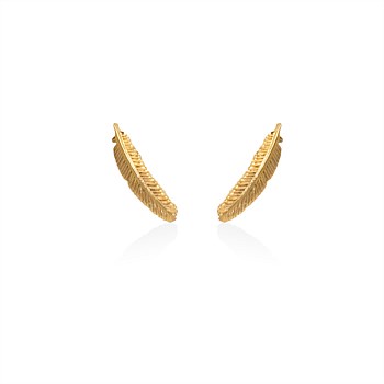 Miromiro Feather Studs Gold Plate