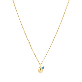 The Duette in Blue Topaz Pendant Gold Plate�