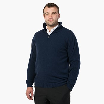 Possum & Merino Lightweight Half Zip Sweater