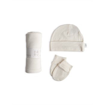Merino Wrap, Hat and mittens Set