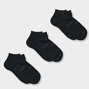 Merino Wool Plain Ankle Socks | Woman + Man | 3 Pack