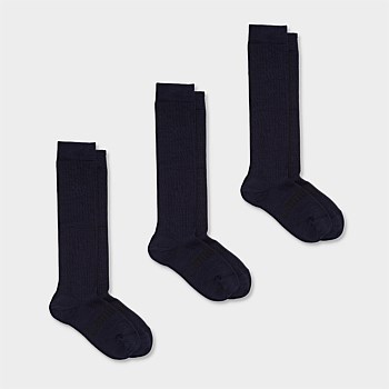 Merino Wool Plain Knee High Socks | Child | 3 Pack