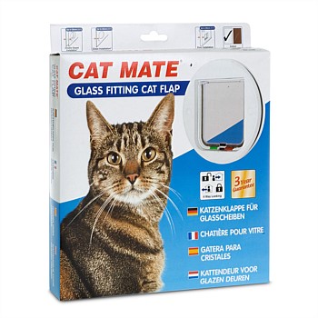 4 Way Locking Glass Fitting Cat Door