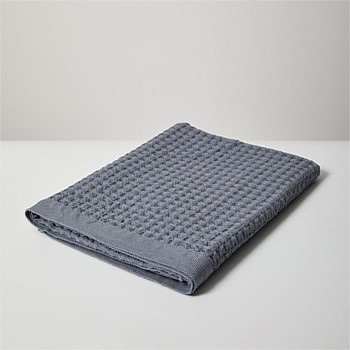 Linen Waffle Japanese Bath Towels - Blue