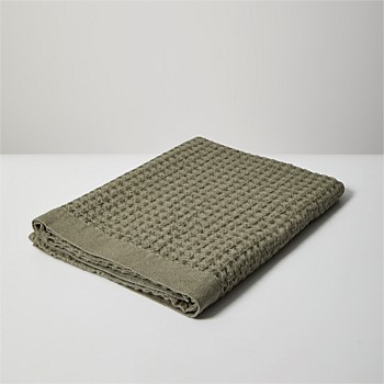 Linen Waffle Japanese Bath Towels - Khaki