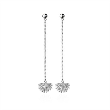 Mini Fan Tail Drop Earrings Sterling Silver