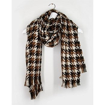 Scarf Chunky Browns Naturals Houndstooth