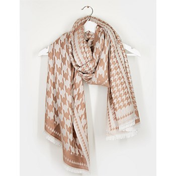 Scarf Houndstooth Reverseable Soft Touch