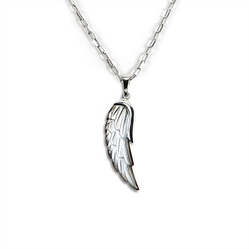 Angel Wing Charm carved from Mother of Pearl
