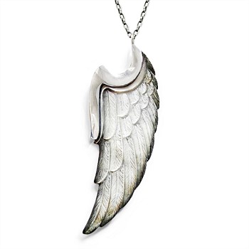 Angel Wing Pendant carved from Mother of Pearl