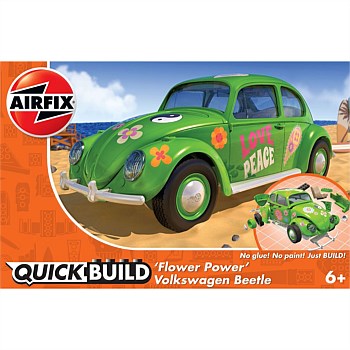 QuickBuild Flower Power VW Beetle Green Model Kit