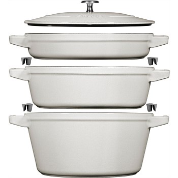 3pc Cocotte+Braiser+Pan+Lid 24 cm