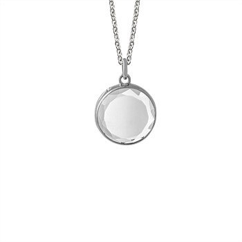 Silver Faceted Locket and Chain
