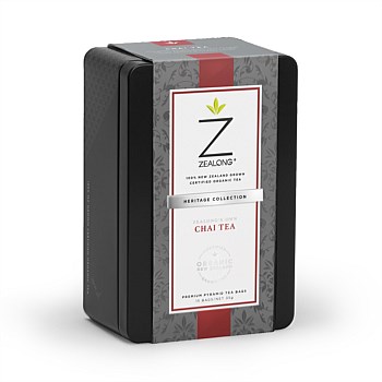 Oganic heritage Zealong Chai tea bags in tin