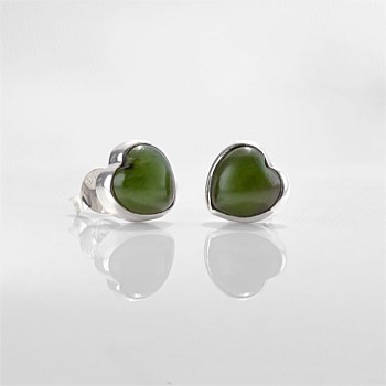 Pounamu Heart Studs