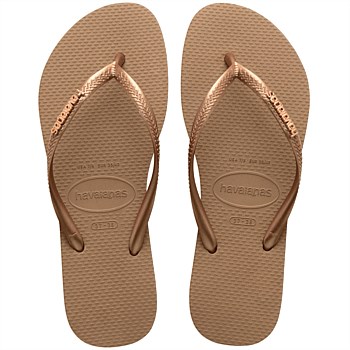 Slim Logo Metallic Flip Flops