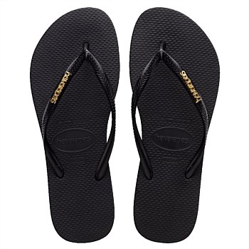 Slim Logo Metallic Flip Flops