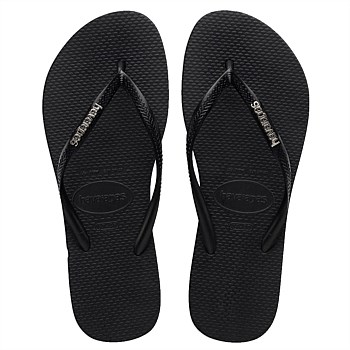 Slim Logo Metallic Flip Flops