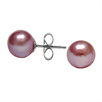 11-12mm Baroque Purple Freshwater Pearl Stud Earrings